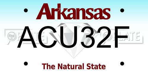 ACU32F Arkansas License Plate