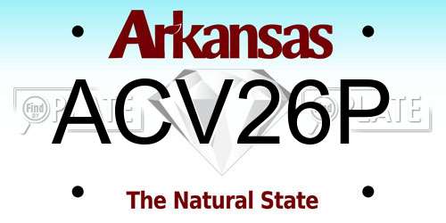 ACV26P Arkansas License Plate