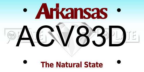 ACV83D Arkansas License Plate