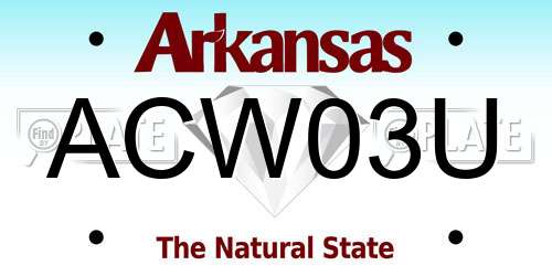 ACW03U Arkansas License Plate