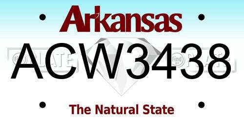 ACW3438 Arkansas License Plate