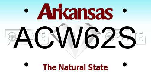 ACW62S Arkansas License Plate
