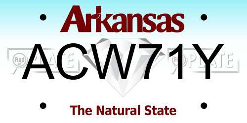 ACW71Y Arkansas License Plate