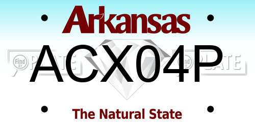 ACX04P Arkansas License Plate