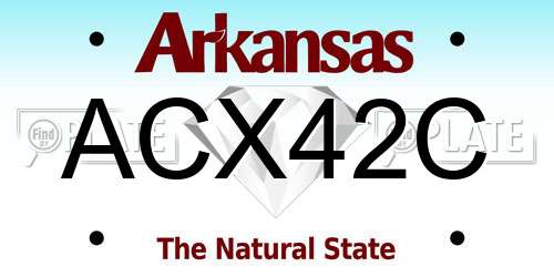 ACX42C Arkansas License Plate