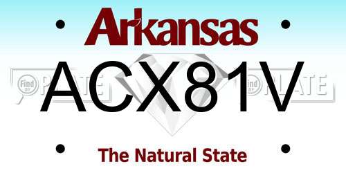 ACX81V Arkansas License Plate