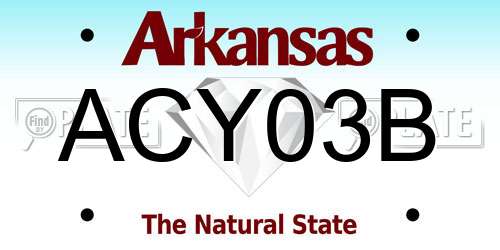 ACY03B Arkansas License Plate