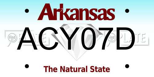 ACY07D Arkansas License Plate