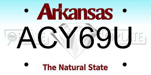 ACY69U Arkansas License Plate