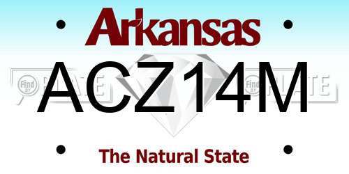 ACZ14M Arkansas License Plate