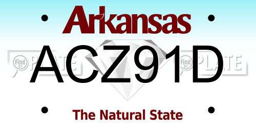 ACZ91D Arkansas License Plate