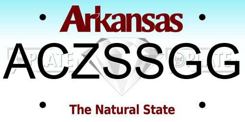 ACZSSGG Arkansas License Plate