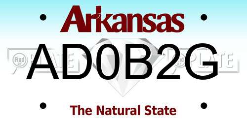 AD0B2G Arkansas License Plate