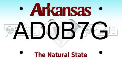 AD0B7G Arkansas License Plate