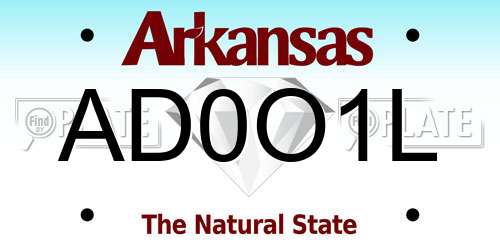 AD0O1L Arkansas License Plate