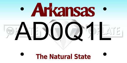 AD0Q1L Arkansas License Plate