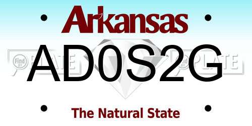 AD0S2G Arkansas License Plate
