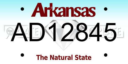 AD12845 Arkansas License Plate