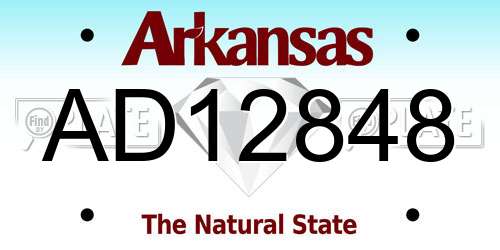 AD12848 Arkansas License Plate