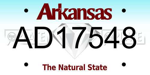 AD17548 Arkansas License Plate