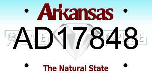 AD17848 Arkansas License Plate