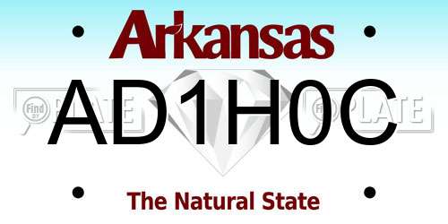 AD1H0C Arkansas License Plate