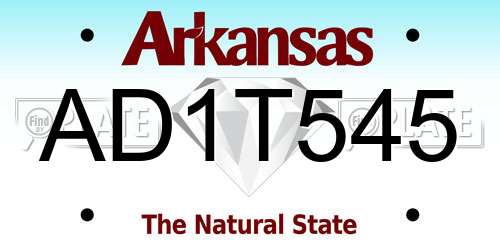 AD1T545 Arkansas License Plate