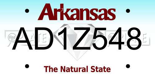 AD1Z548 Arkansas License Plate