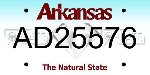 AD25576 Arkansas License Plate