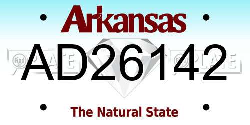 AD26142 Arkansas License Plate