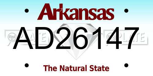 AD26147 Arkansas License Plate