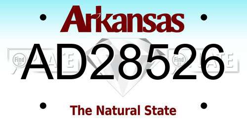 AD28526 Arkansas License Plate
