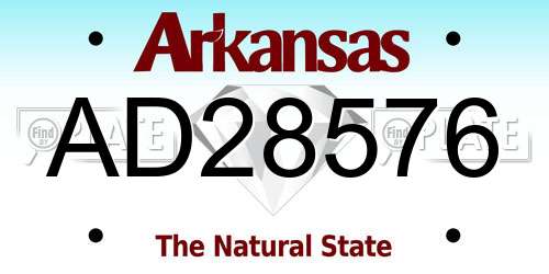 AD28576 Arkansas License Plate
