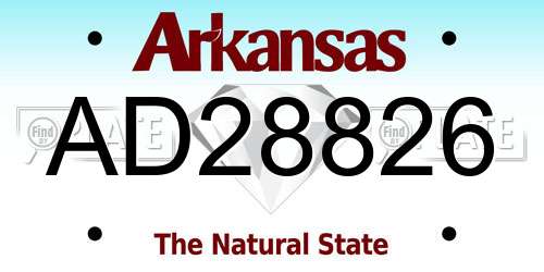 AD28826 Arkansas License Plate