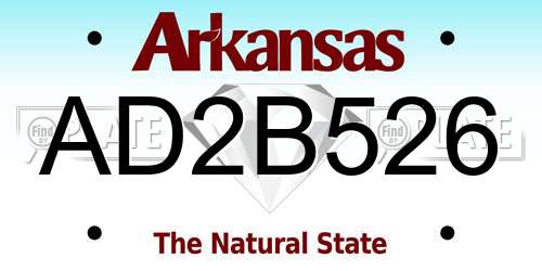 AD2B526 Arkansas License Plate