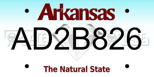 AD2B826 Arkansas License Plate