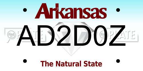 AD2D0Z Arkansas License Plate