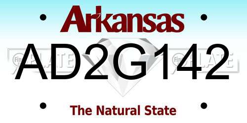 AD2G142 Arkansas License Plate