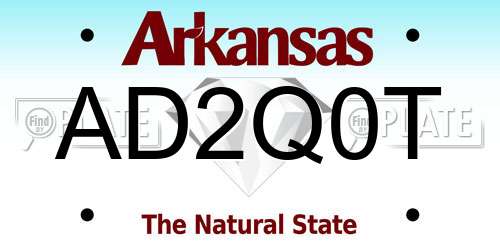 AD2Q0T Arkansas License Plate