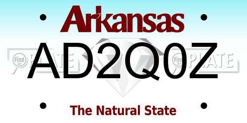 AD2Q0Z Arkansas License Plate
