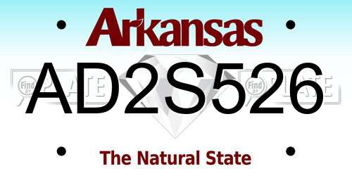 AD2S526 Arkansas License Plate