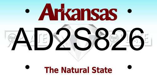 AD2S826 Arkansas License Plate