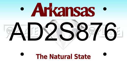 AD2S876 Arkansas License Plate