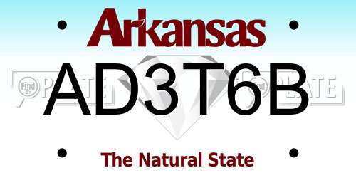 AD3T6B Arkansas License Plate