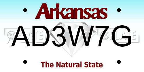 AD3W7G Arkansas License Plate