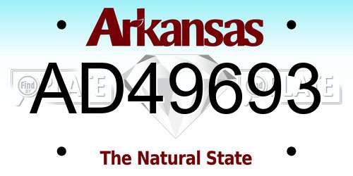 AD49693 Arkansas License Plate