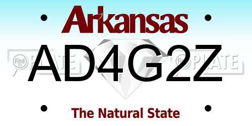 AD4G2Z Arkansas License Plate