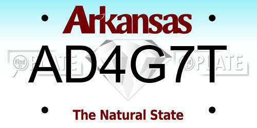 AD4G7T Arkansas License Plate