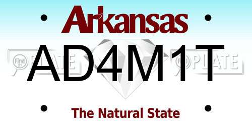 AD4M1T Arkansas License Plate