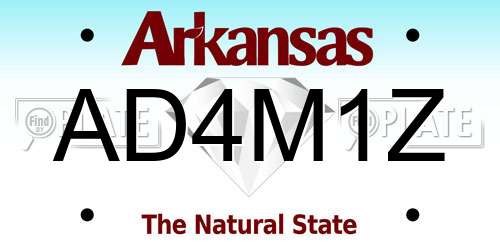 AD4M1Z Arkansas License Plate